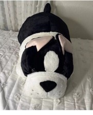 Aurora World Cocoa Boston Terrier Plush Toy 25" Soft Stuffed Animal laying down