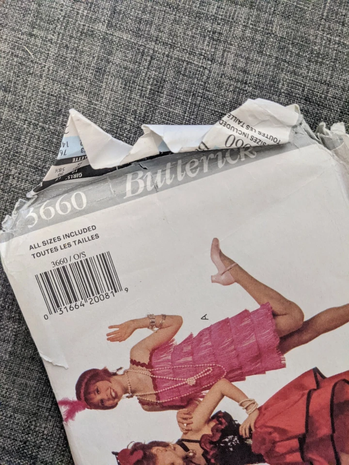 Butterick 3660 Girls Costume Gatsby Princess Senorita Pattern Uncut HALLOWEEN - Image 4 of 4