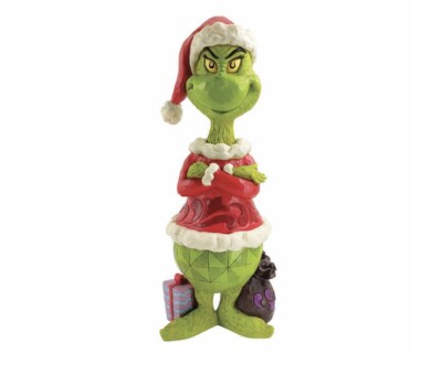 Jim Shore Sneaky Grinch 20  Santa Hat Arms Folded Door Greeter Christmas LARGE