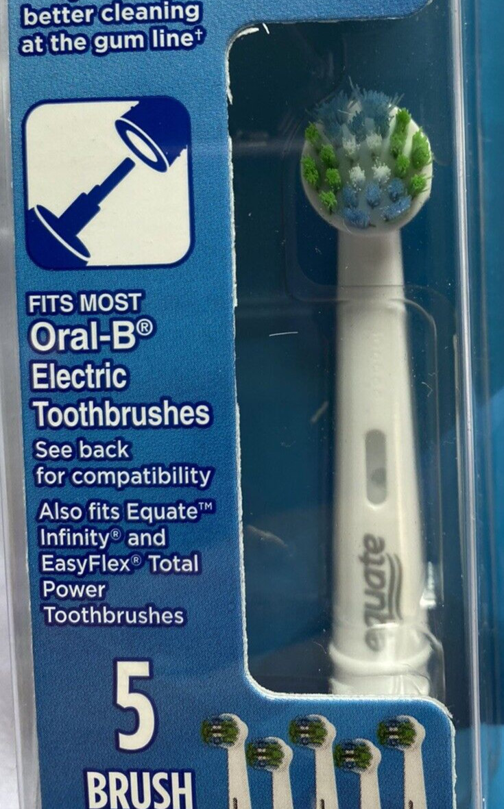5 COUNT EQUATE EASYFLEX TOTAL POWER REPLACEMENT BRUSH Toothbrush HEADS