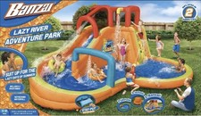 banzai kids inflatable outdoor lazy river adventure water park slide and pool