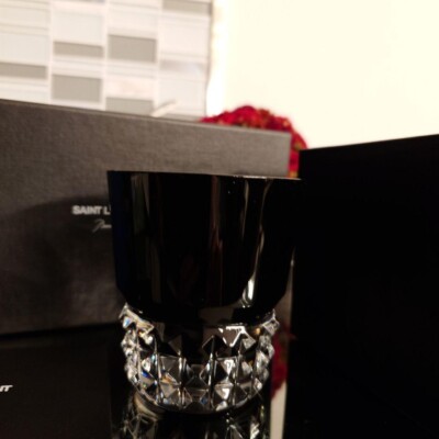 Saint Laurent x Baccarat Luxor glass, black crystal, 1 piece