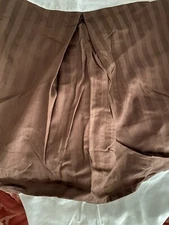 New Divatex Home Fashion Brown Two Tone Striped Pleated Bed Skirt Queen 78 x 58