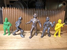 1950 s LOT OF 5 PLASTIC SPACE MEN 3 DIFFERENT COMPANIES ARCHER AJAX