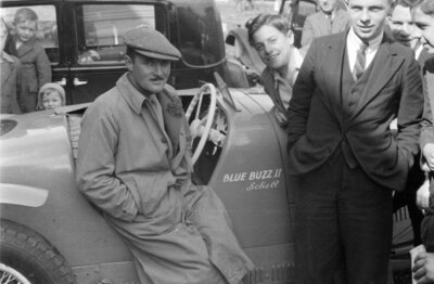 Norbert Mah� sits on Laury Schell�s Delahaye 135CS 1936 Motor Racing Old Photo 1