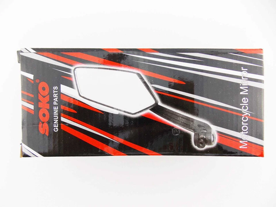 ESPEJOS RETROVISORES SUZUKI GS250T 80-81 NEGRO BLANCO HEXAGONALES SOKO Foto 4 de 4