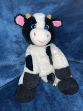 First  Main Floppy Friends Sweet Black And White Cow Calf Stuffed Animal Toy