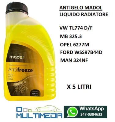 5 LITRI ANTIGELO GIALLO LIQUIDO RADIATORE CONCENTRATO MADOL G12 TL774-D/F |  eBay