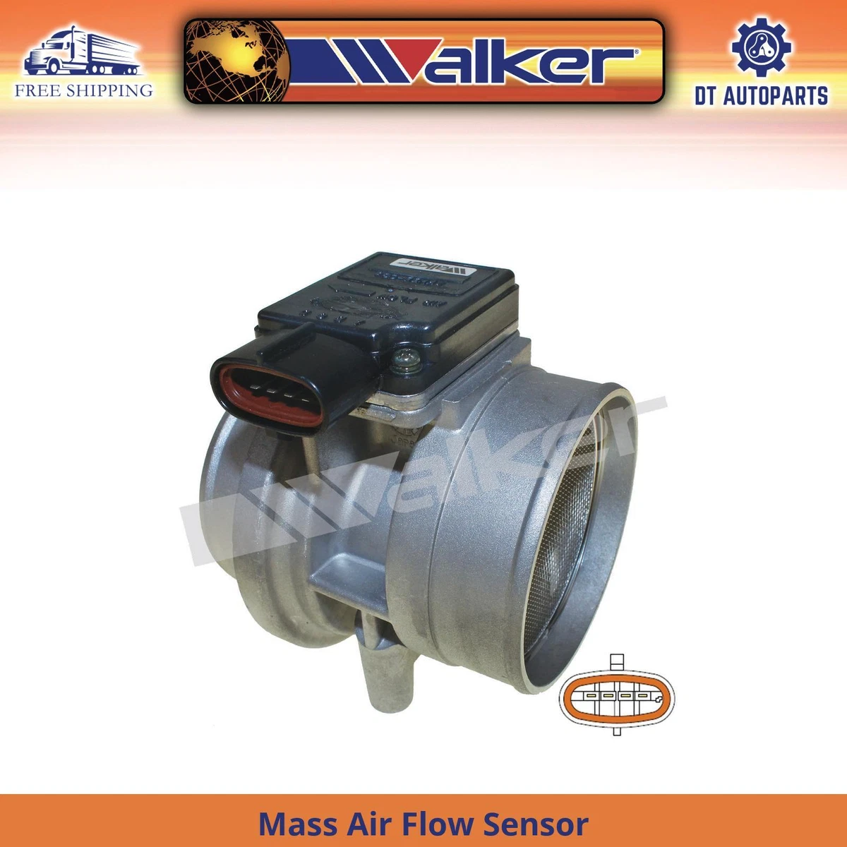 Mass Air Flow Sensor Assembly With Housing For Ford Mustang 1988-1993 5.0L V8 (Rectangular Plug)