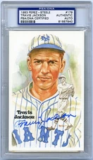 TRAVIS JACKSON PSA/DNA SLABBED AUTOGRAPHED PEREZ STEELE NEW YORK GIANTS