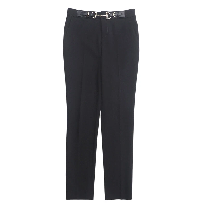 GUCCI Pantalon Taille 36 Horsebit Ceinture Pantalons Coniques Made in Italy Marque...