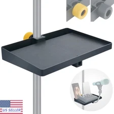 Universal Microphone Mic Stand Tray Adjustable Clamp-On Rack Tray Holder