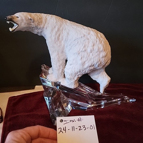 Polar bear figurine germany franklin mint lord of the ice sculpture 10" H Cerami - Picture 16 of 16