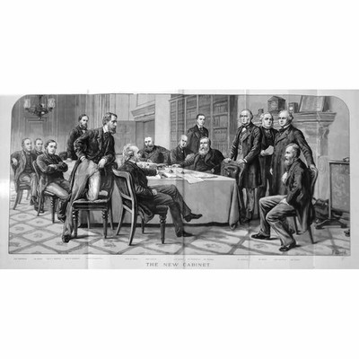 POLITIK Neues Regierungskabinett nach der Bundestagswahl - Antiker Druck 1880