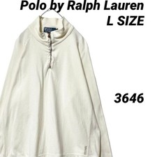 Polo Viral Lauren Half Zip Cotton Knit L Ivory