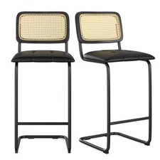 Bar counter chair Counter height bar stools 2-piece set with soft cushions