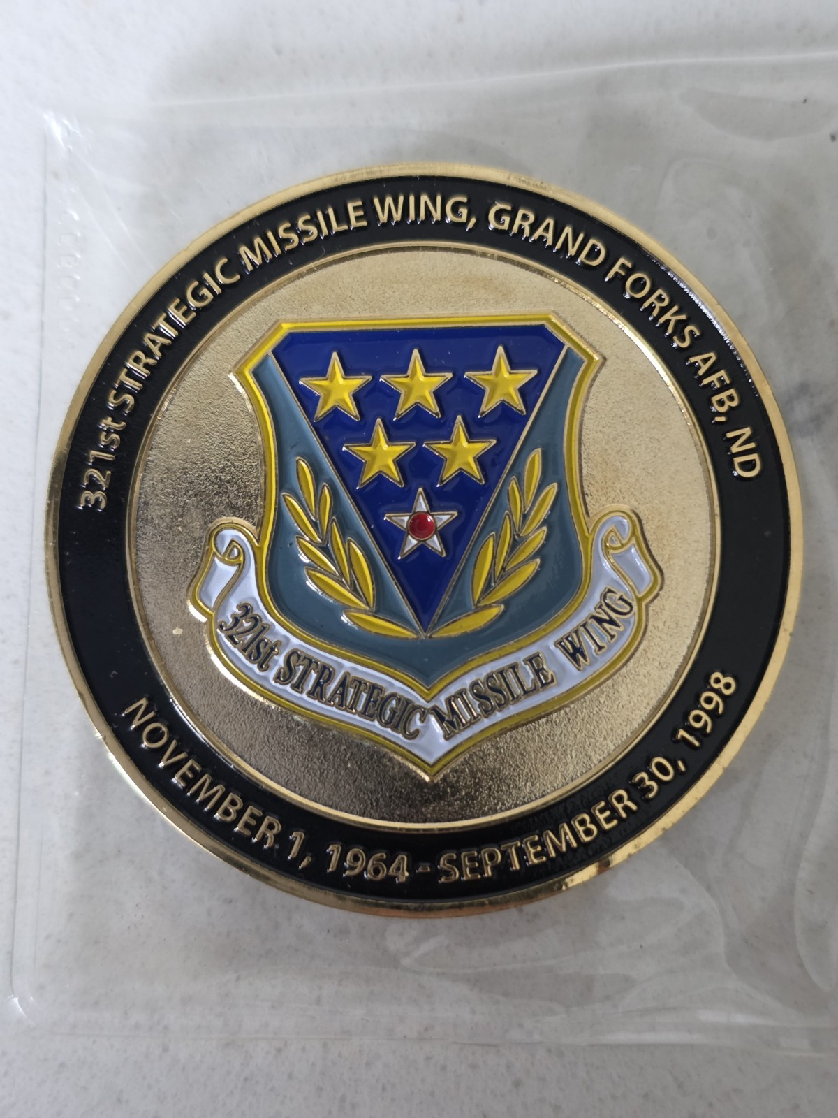 321st Strategic Missile Wing Grand Forks AFB ND Challenge Coin (Decommissioned)