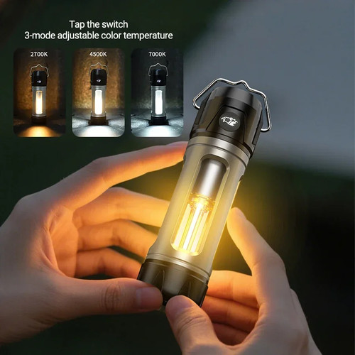 Lámpara de tienda de pesca para senderismo al aire libre 800 mAh recargable doble fuente de luz luz luz de tienda - Imagen 3 de 14