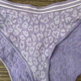 Pink By Victoria&rsquo;s Secret, Large Purple, Leopard Seamless Thong Panties