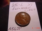 1925S 1C  Lincoln Cent XF Full wheat Lines