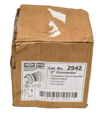 Hubbell Raco 3'' Connector Compression Type For Steel EMT 2942 Zinc Plated