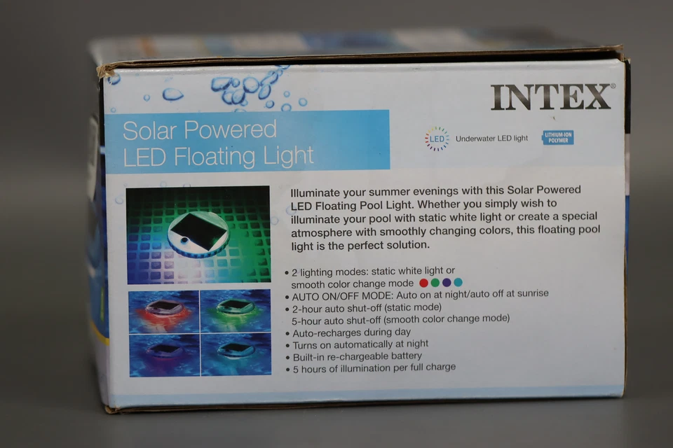Intex Solar Powered LED Floating Pool Night Light  Auto On Color Changing - Image 4 of 4