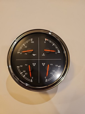 #ad New Freightliner 12v 4 In 1 Gauge Air Oil Pressure And Water Temperature $250.00