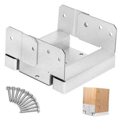 6 PCS 6x6 Post Base for Concrete, Adjustable Aluminum-zinc Plated Steel Deck 