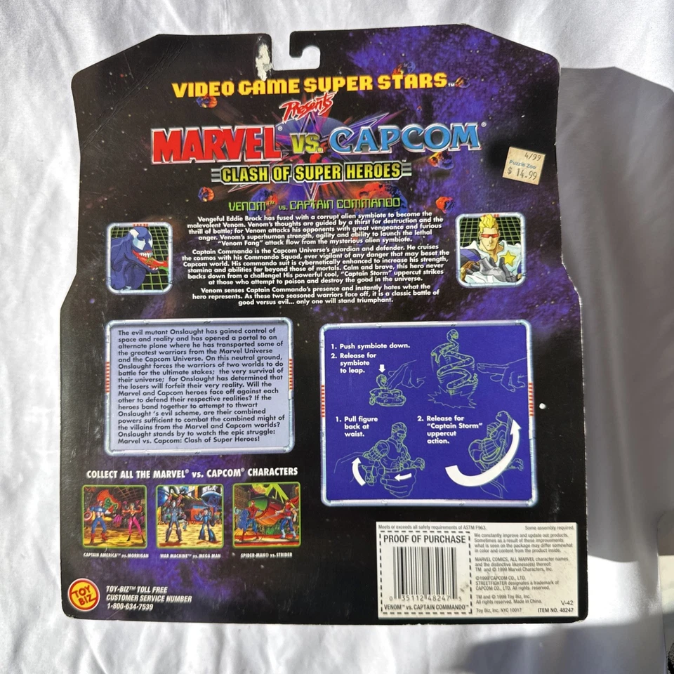 Videojuego Marvel vs. Capcom Super Stars Venom vs. Captain Commando Toy Biz (22W Foto 2 de 4