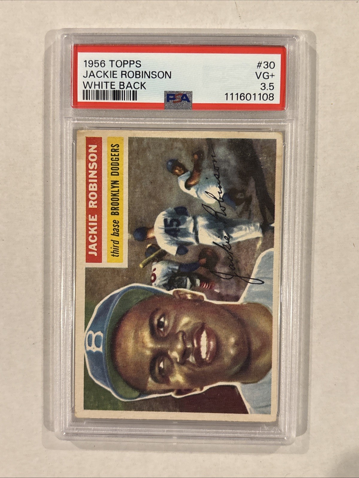 1956 Topps - Jackie Robinson #30 White Back PSA 3.5 | eBay