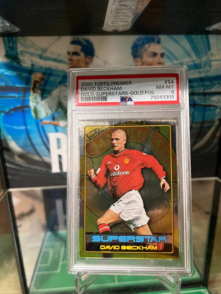 Topps Premier Gold 2001 Superstars Gold Foil #S4 2000 David Beckham PSA 8 Foto 3 de 4