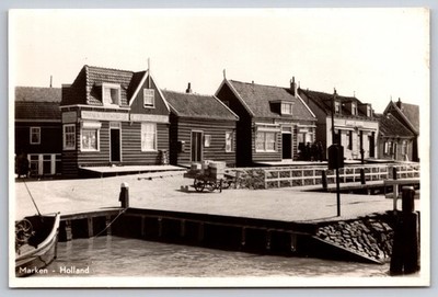 RPPC Marken Holland Amstel Brewery Harbor Dock Village Vintage Photo Postcard