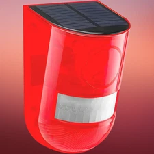 Solar Strobe Light Alarm Motion Sensor Sound Alarm Siren Security Alarm Light
