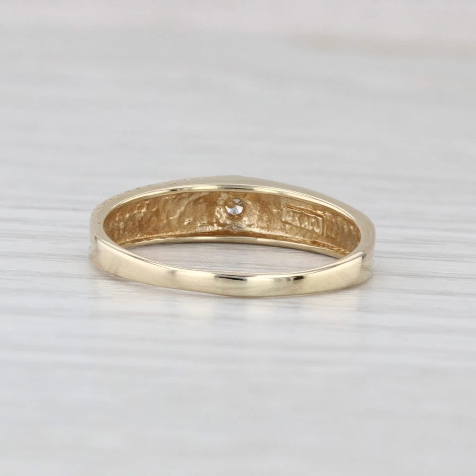 Diamond Solitaire Ring 14k Yellow Gold Size 7.5 Stackable Band - Image 4 of 4