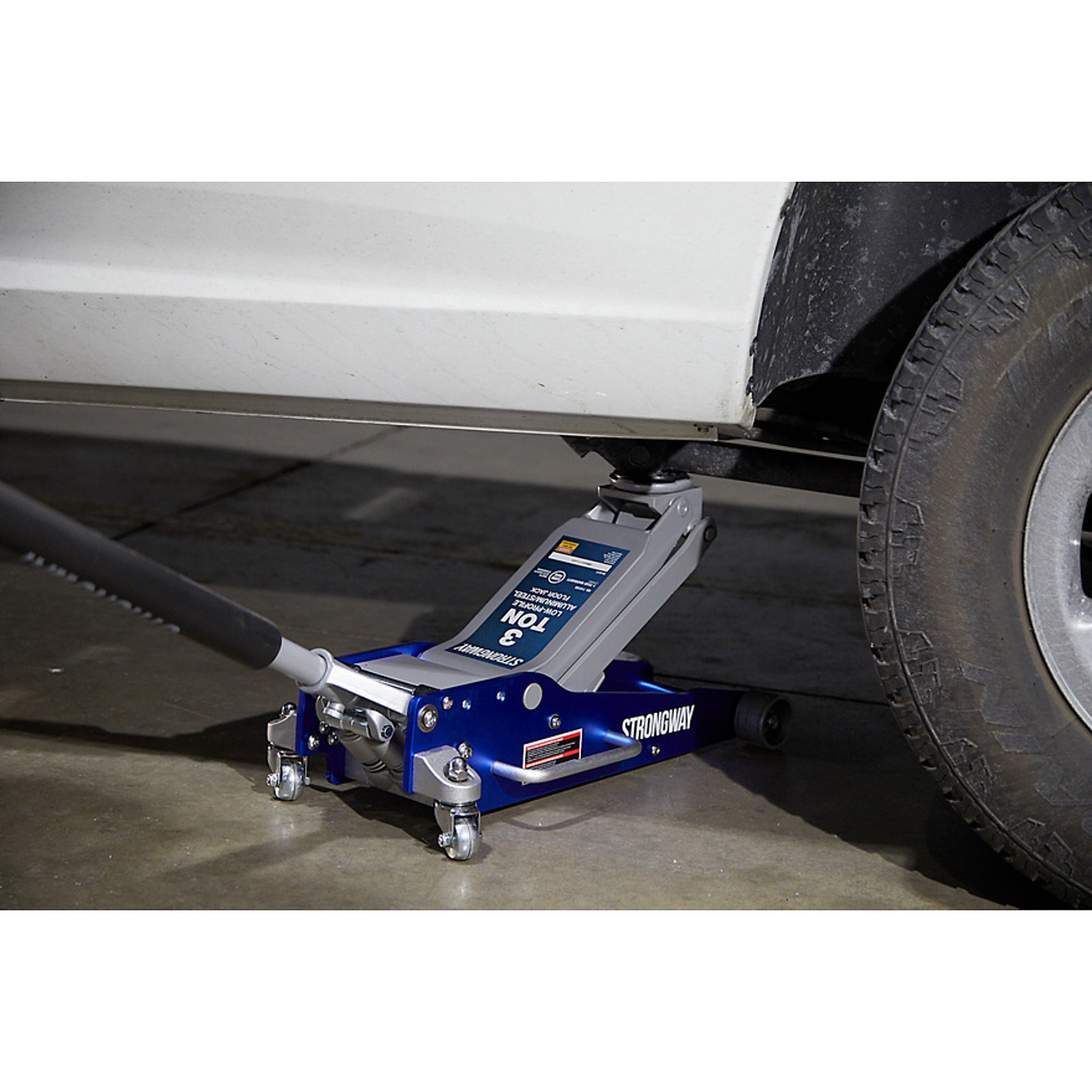 Strongway Low-Profile Aluminum/Steel Floor Jack, 3-Ton Capacity