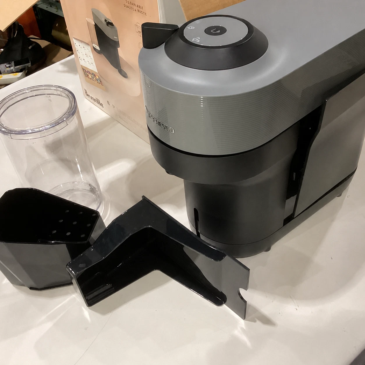 Nespresso Vertuo Pop+ Compact Coffee Machine Light Grey OPEN BOX