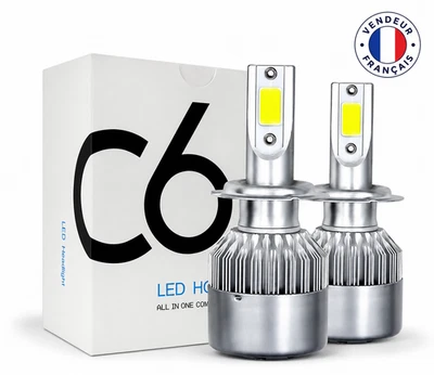 Ampoules LED H1  6000K COB 72W Pour Feux Auto et Moto 7200 Lumens 12V - Photo 1/3
