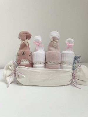 Newborn Baby Gift Sets - Nappy Babies - Pink & White- Baby Girl