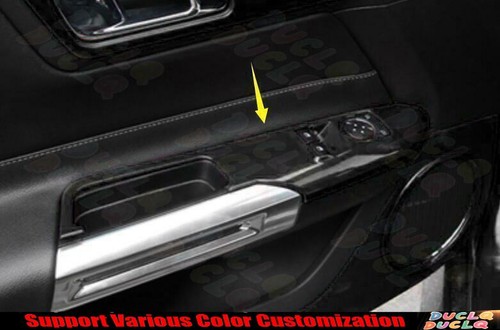 For Ford Mustang 2015-2023 Bright Black Glass Window Lift Switch Panel Trim 2PCS - Picture 4 of 7
