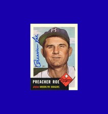 Preacher Roe 1991 Topps Archives 1953 Topps #254 - Dodgers - Signed AUTO