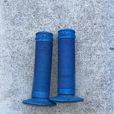 1989s Toadstool USA Blue Bmx Handlegrips made in the USA un cut