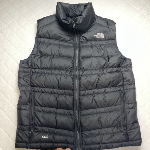The North Face Vest Mens Medium Black 550 Down Puffer Full Zip Insulated Outdoor