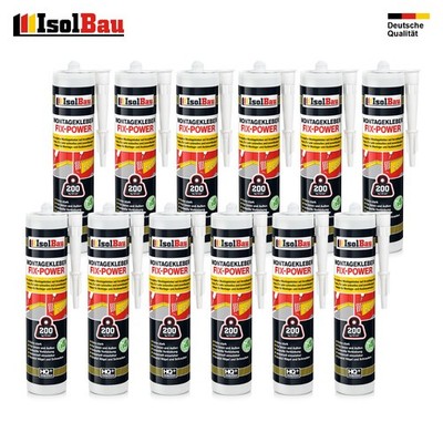 Montagekleber FIX-POWER Baukleber 12 x 480g Kartusche weiß Qualität 200kg / 10cm