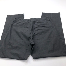 Hugo Boss Cagan 34 R Fits 34W 30L Mens Flat Front Chino Dress Pants Check Gray