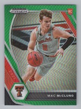 Mac McClung Rookie 2021 Panini Prizm Draft Picks Green Texas Tech Red Raiders
