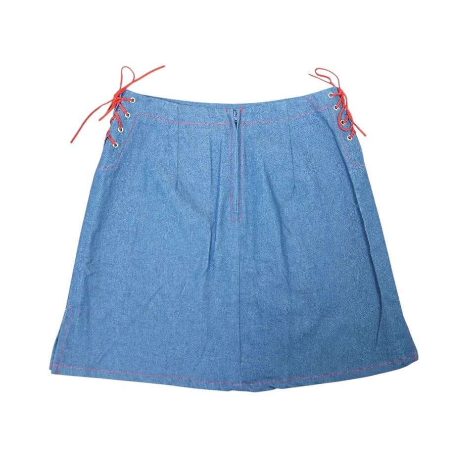 Minifalda vintage años 90 My Michelle azul vaquero con cordones 4 Foto 2 de 4