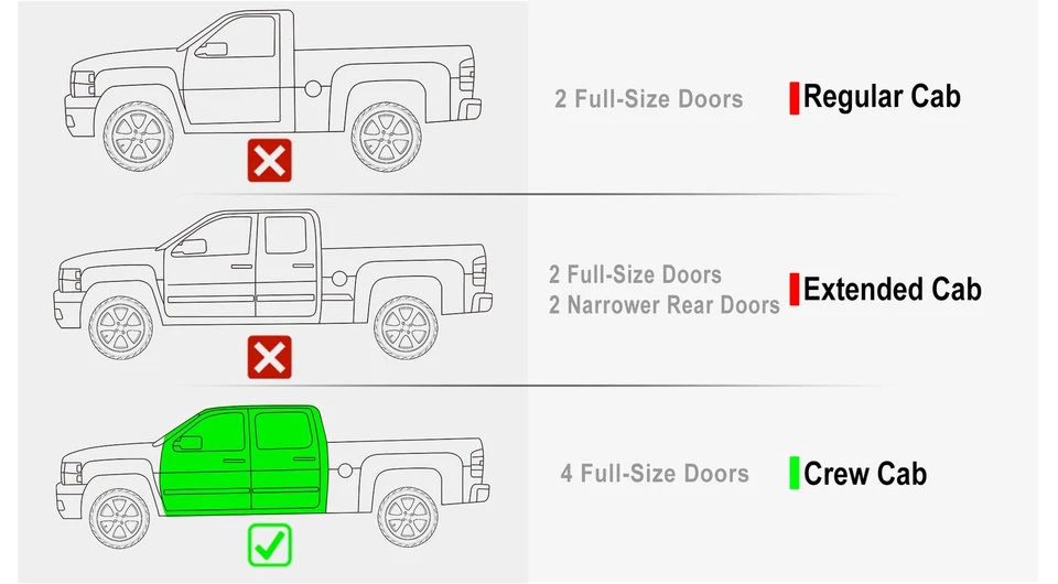 iArmor 钢制口袋台阶盔甲 适合 07-18 雪佛兰 Silverado GMC Sierra Crew Cab — 第 2/4 张图片