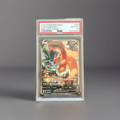PSA 10 GEM MINT Pokemon Charizard V Brilliant Stars Full Art 154/172