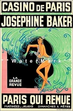 Josephine Baker 1930 Revue Casino De Paris Vintage Poster Print Actress Dancer
