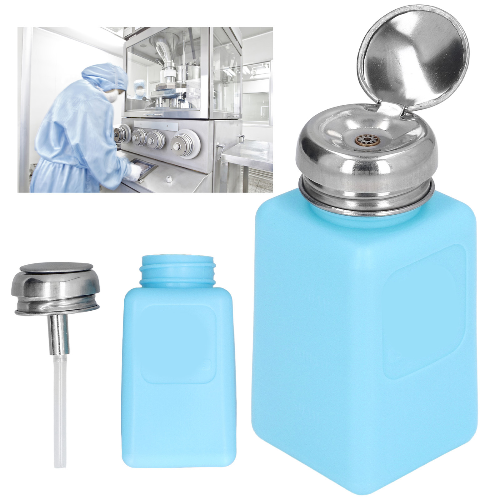 200ML Press Type Solvent Dispenser ESD Safe Anti Static Square Bottle With S Toh - Picture 8 of 12